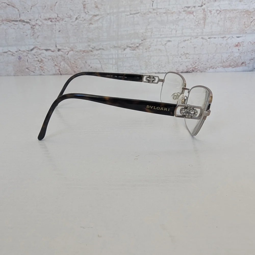 Bvlgari 2141B 266 Tortoise Shell Glasses with Crystal Accents Frame - Picture 7 of 10